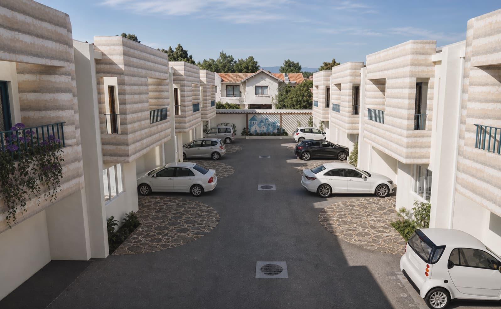 Visual conceptual de la calle interna del condominio
