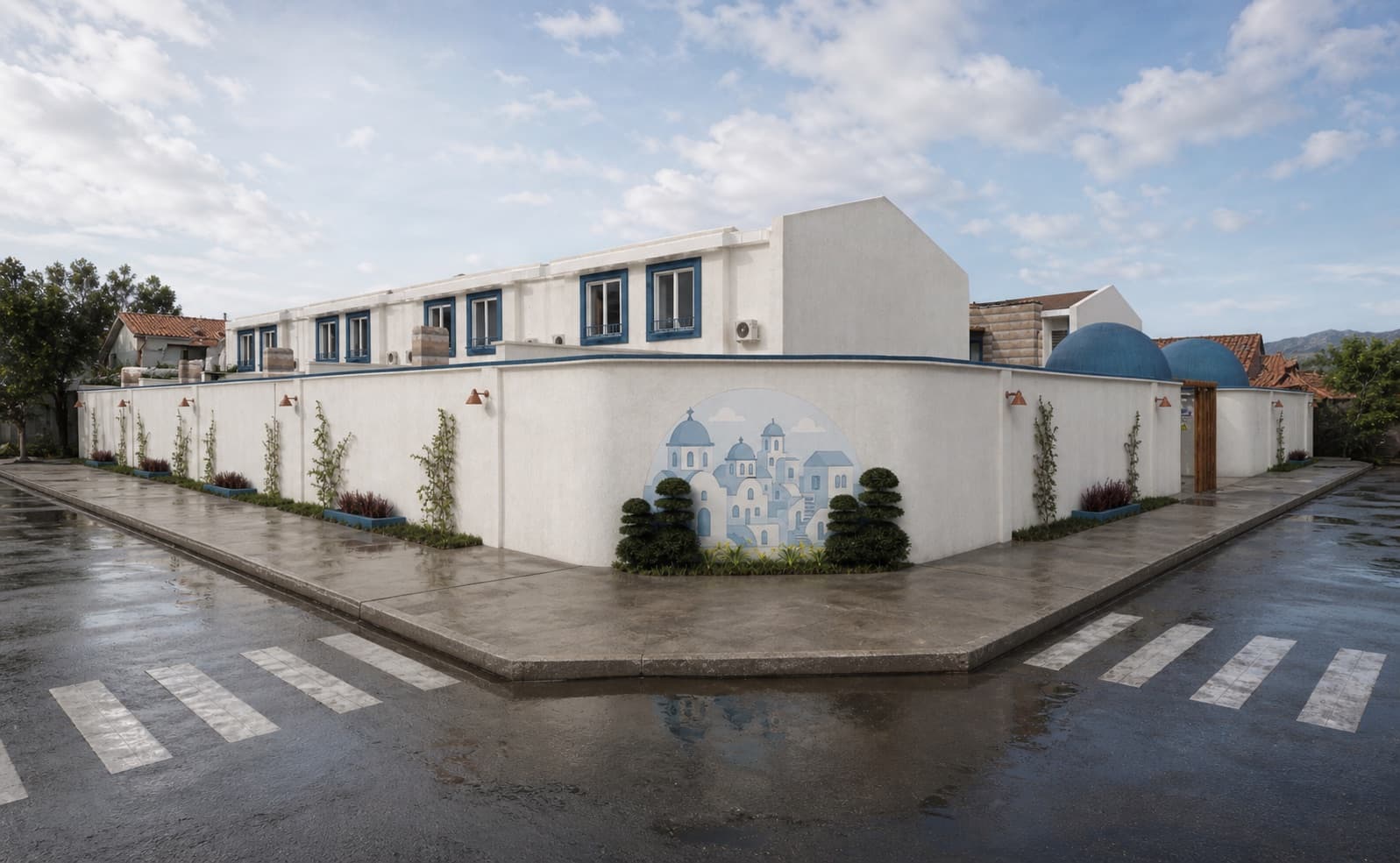 Visual conceptual de la esquina del condominio